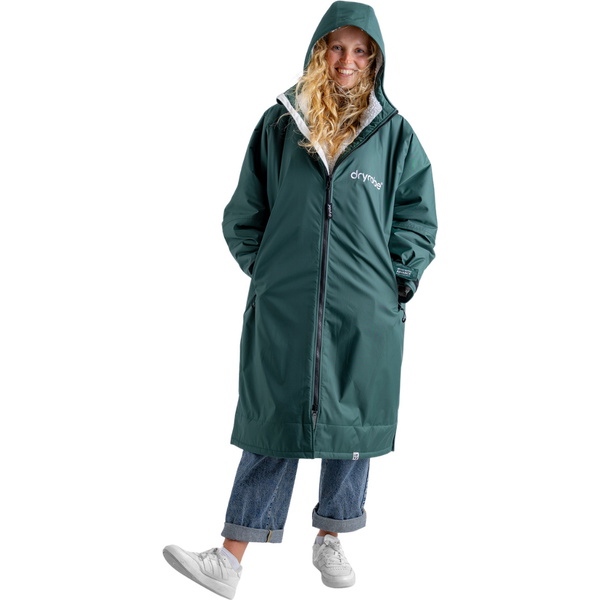 2026 Dryrobe Advance Roupão De Troca De Roupa De Manga Comprida DALSV3 - Dark Green / Nimbus Cloud